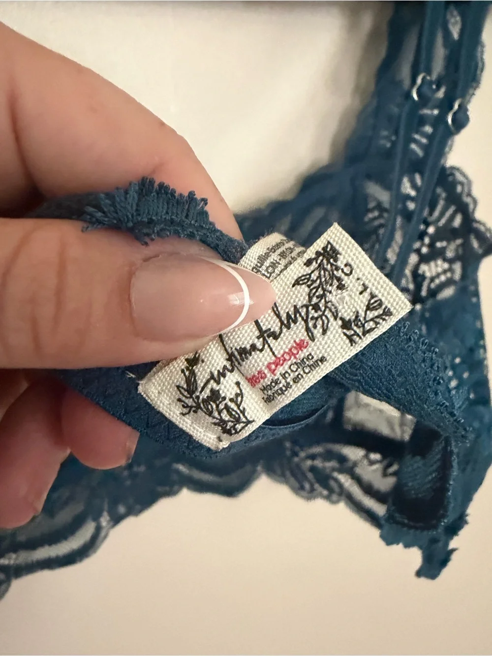 Free People- Lace Bralette with Wide Straps in Teal